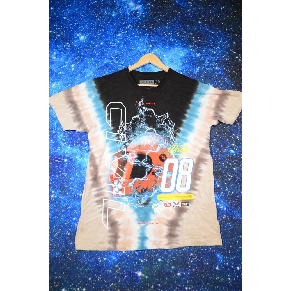 Civil Regime Shirt Mens Large Multicolor Rebel Youth Racing Tie Dye Graphic Tee